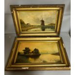 Two oil on canvas of possibly Dutch landscapes, signed lower left, Clarke 50cm x 30cm