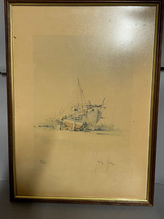 Two harbour sketches signed lower right - Image 6 of 8