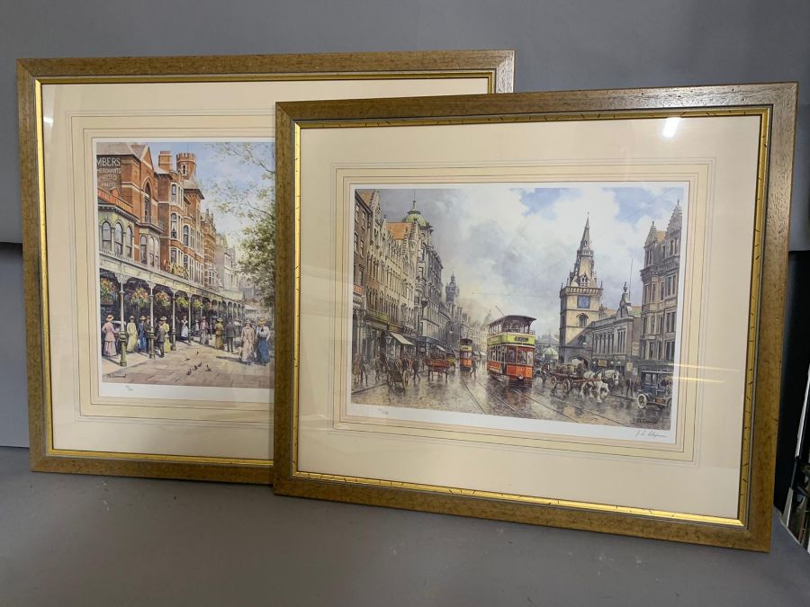 Two Edwardian themes special edition prints by J.L. Chapman, signed and numbered, framed and glazed,