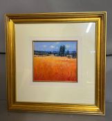 Norman Smith pastel of Golden fields signed lower left 24cm x 23cm