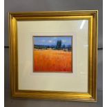 Norman Smith pastel of Golden fields signed lower left 24cm x 23cm