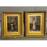 Two 19th Century oil portraits of young woman signed lower right Edwin Hughes 1886
