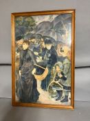 A large print after Renoir "The Umbrellas", framed and glazed, 50cm x74cm