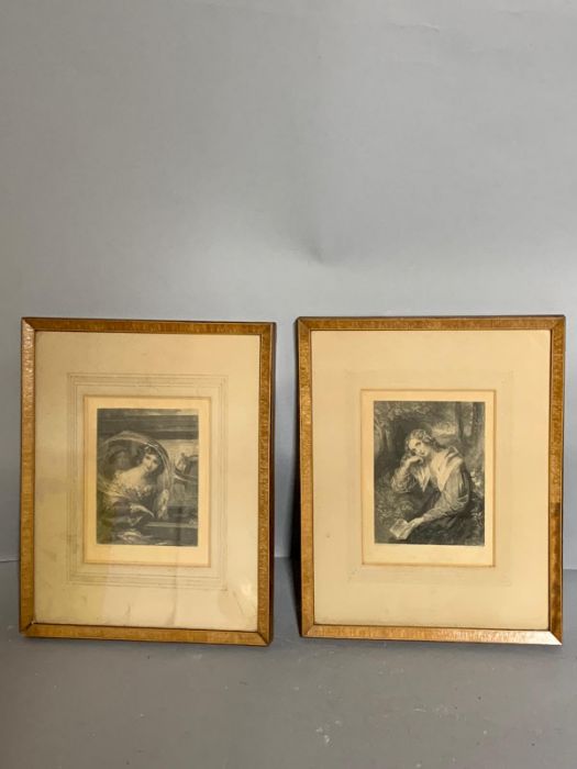 A pair of engravings by Henry James Richter and Henry Thomas Ryall, framed and glazed, (10cm x