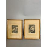 A pair of engravings by Henry James Richter and Henry Thomas Ryall, framed and glazed, (10cm x