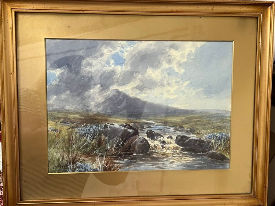 Highland landscape scene signed lower left C.T Passmore (50cm x 40cm)