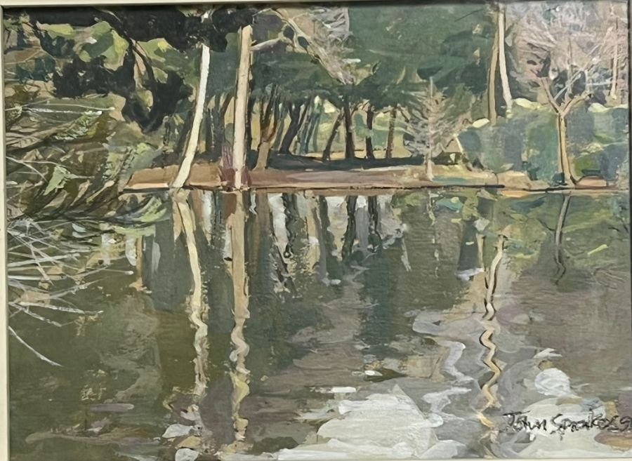 A pastel drawing by the lake by John Sprakes 35cm x 29cm - Image 2 of 3