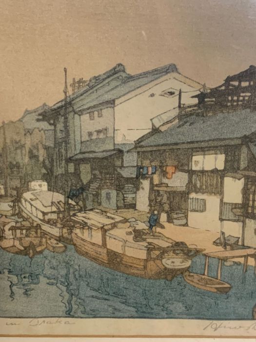 Hiroshi Yoshida (1876-1950), Japan, "Canal in Osaka", signed with seal and graphite also titled, - Image 5 of 5