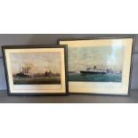 Two framed and signed E W Walker nautical prints.