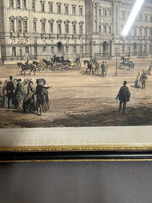 Three English prints, one of Buckingham Palace, framed and glazed, - Image 3 of 3