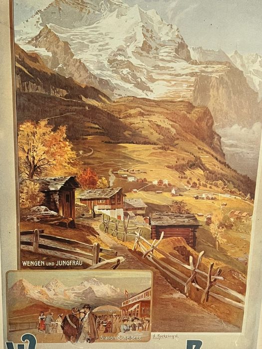 An Anton Reckziegel vintage poster print of Wengernalp Bahn (47cm 72cm) - Image 2 of 3