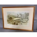 A print of an engraving Exhibition of the Horticultural society, framed and glazed, 94cm x 70cm