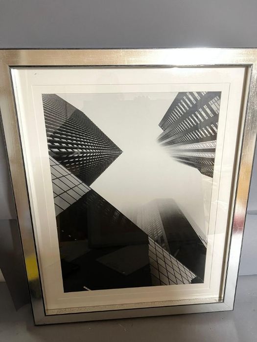 Two architectural black and white contemporary prints, framed and glazed (80cm x 65cm) - Image 2 of 3