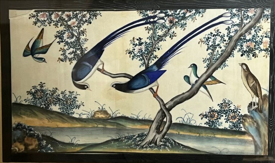 Birds of paradise and cherry blossom picture 30cm x 17cm - Image 2 of 5
