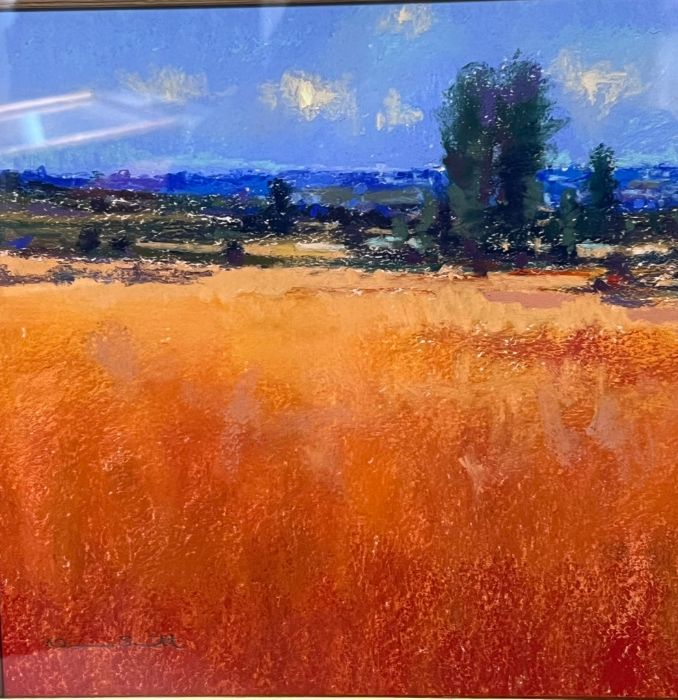 Norman Smith pastel of Golden fields signed lower left 24cm x 23cm - Image 4 of 5