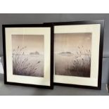 Two contemporary prints, Lakeside views 60cm 70cm