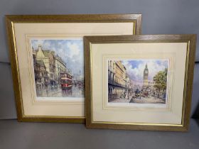 Two Edwardian theme prints London and Paris