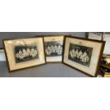 A set of three framed Cambridge University Hockey team photos from the 1920's