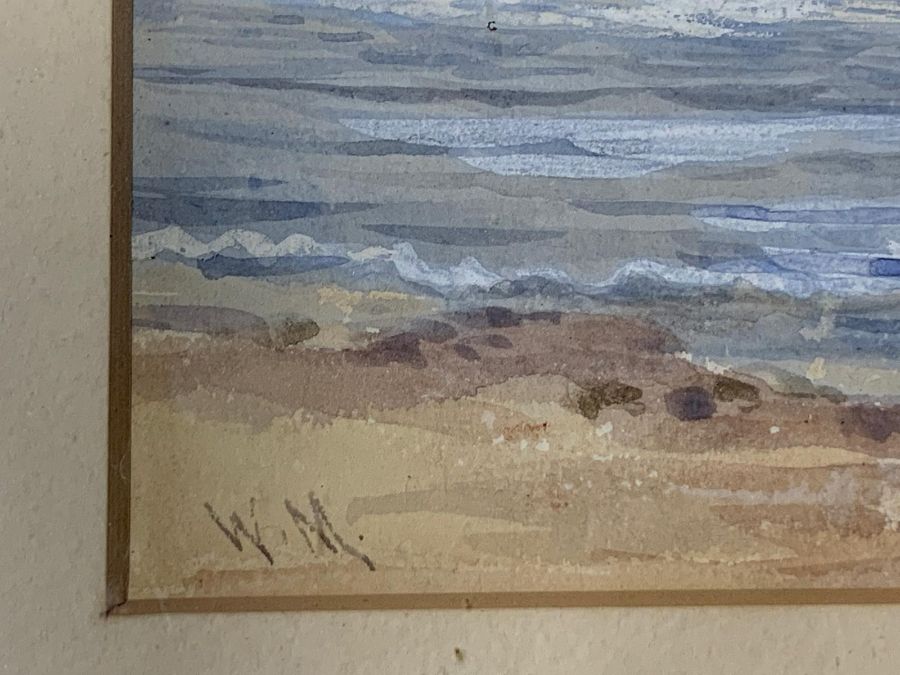 A pair of seascapes, one illegibly signed, watercolours, framed and glazed, (largest 50cm x - Image 5 of 7