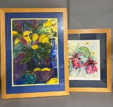 Two mixed media pictures, signed K Jaggart 99
