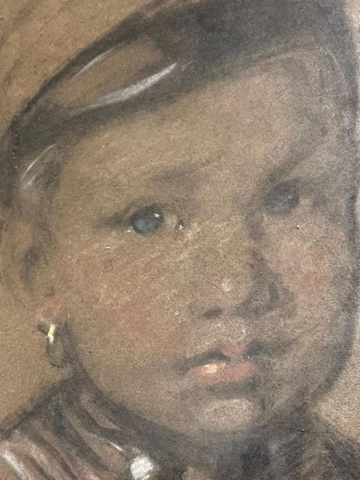 A pastel of a boy 54cm x 43cm - Image 3 of 3
