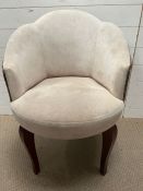 Tub chair with pony hair back and floral design