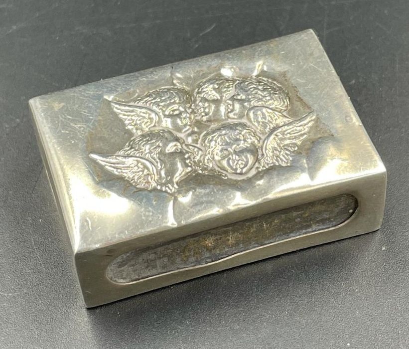 A silver matchbox holder, by Levi & Salaman, hallmarked for Birmingham 1898