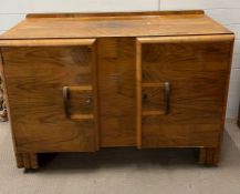An Art Deco Style sideboard on Iconic shaped feet (H96cm W135cm D53cm)