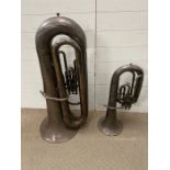 A large tuba and trombone