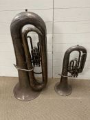 A large tuba and trombone