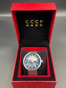 CCCP Kashalot automatic black/grey skeleton dial ss case and Milanese strap