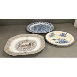 A Booths Indian ornament meat platter C1875 with backstamp, A Copeland and Garrett meat platter,