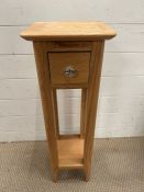 An oak lamp table with smaller drawer from Furniture Land (H77cm Sq26cm)