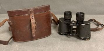 A pair of German binoculars marked "Dienstglas" serial no 2204461, 8 x 30