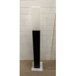 A square floor standing lamp with white contemporary shade (H148cm Sq15cm)