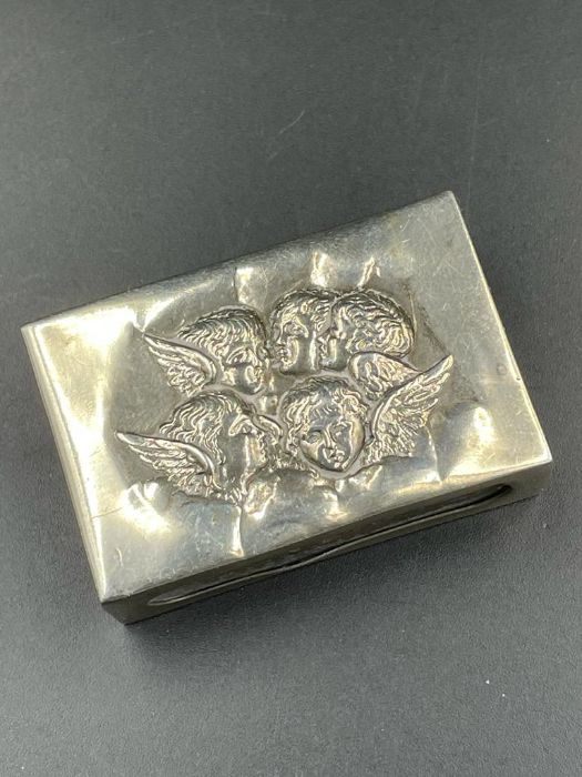 A silver matchbox holder, by Levi & Salaman, hallmarked for Birmingham 1898 - Image 2 of 3