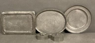 Five pewter items 1920's -1930's