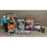 A selection of Star Trek memorabilia and toys to include a vinyl model kit and a strangers from