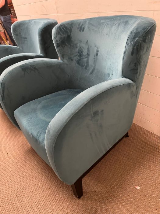 Two teal tub chairs - Image 4 of 4