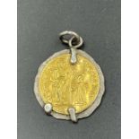 A mounted Venetian Ducat coin, mounted as a pendant