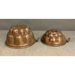 Two brass jelly moulds