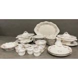 A Part Goa of France china dinner service in floral pattern.