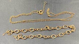 9ct gold chains AF (Approximate total weight 4.6g)