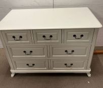 A Marietta white chest of drawers (H85cm W120cm D61cm)