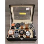 A selection of six watches various makers and styles to include Q & Q, Infantry Digital, Fred