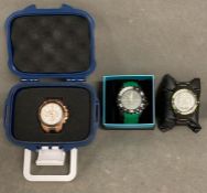 A selection of three watches by Bermuda Shelly Bay, Spinnaker and Swiss Eagle