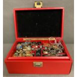 A boxed selection of costume jewellery