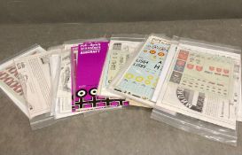 A selection of model decals, various makers and styles
