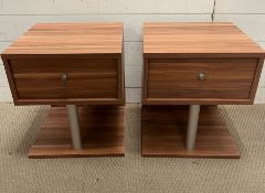 A pair of contemporary bedsides (H47cm Sq40cm)