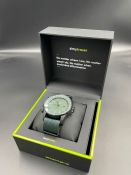 Trader P68 compass quartz watch, olive green dial, black pvd case and bezel, olive green nato